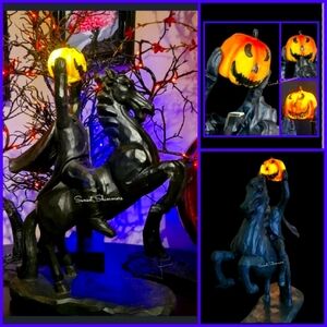 Spooky Night Sleepy Hollow 18" Headless Horseman LED Pumpkin Halloween Decor New